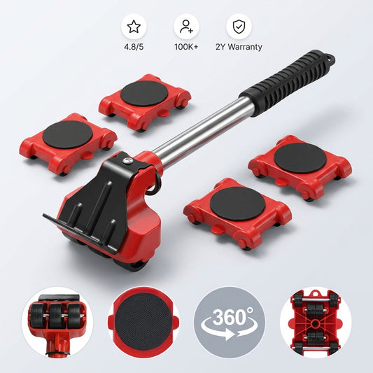 Kit de 4 piezas para levantar y mover muebles pesados - Levante hasta 150 kg sin esfuerzo